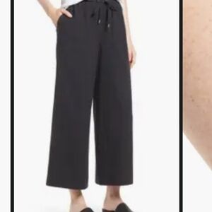 Eileen Fisher 100% Silk Noil Gunmetal Gray Wide Leg Pants. L